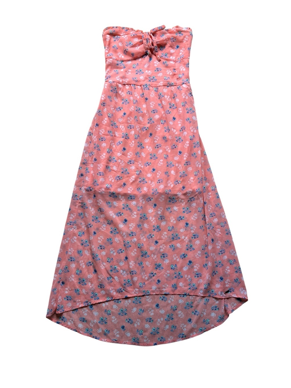 Hollister Peachy Pink Floral High-Low Midi Dress Size Small